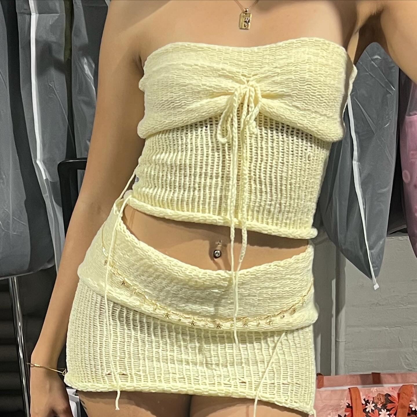 YELLOW KNIT TWO PIECE SET